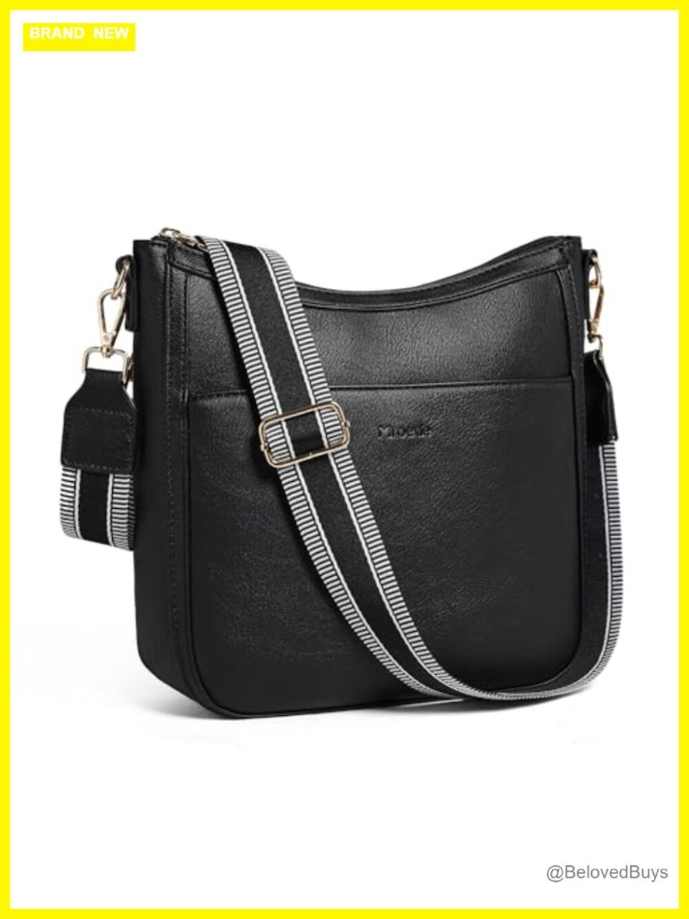 Women's Vegan Leather Hobo Crossbody Purse with Adjustable Guitar Strap,